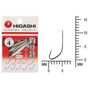 Крючки HIGASHI Akitakitsune ringed #4 White UV (10шт)