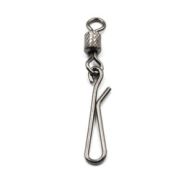 Вертлюг с форелевой заст. Namazu ROLLING RIBBED SWIVEL WITH HANGING SNAP-A, цв. BN, р. 8, test-12 кг