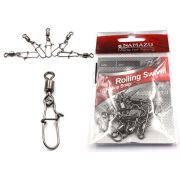 Вертлюг двойной с застежкой Namazu HS 2X ROLLING SWIVELS WITH NICE SNAP, цв. BN, р. 2,